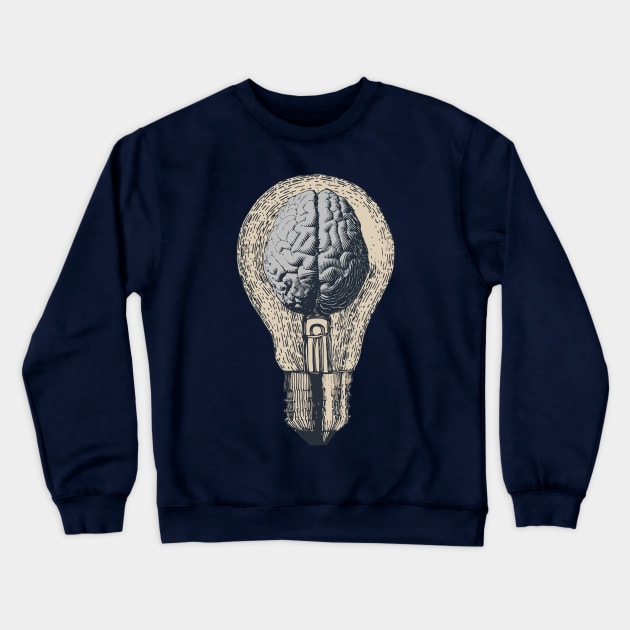 Bulb with Brain Crewneck Sweatshirt by Urbanic